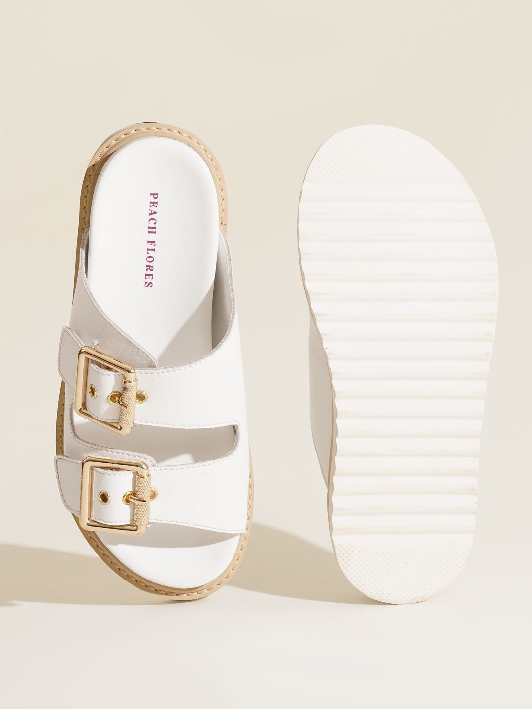 Swan Leather Slides