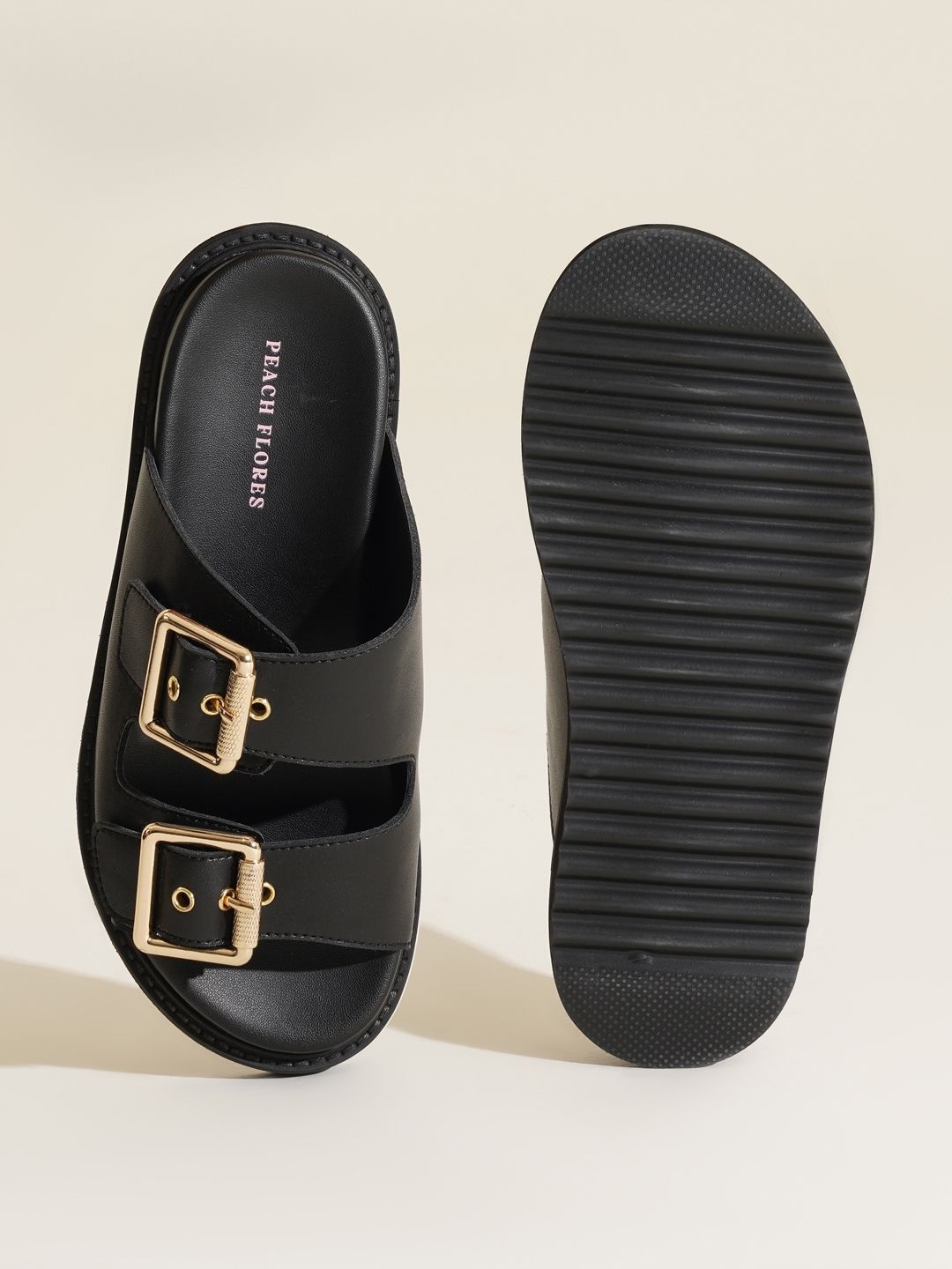Swan Leather Slides