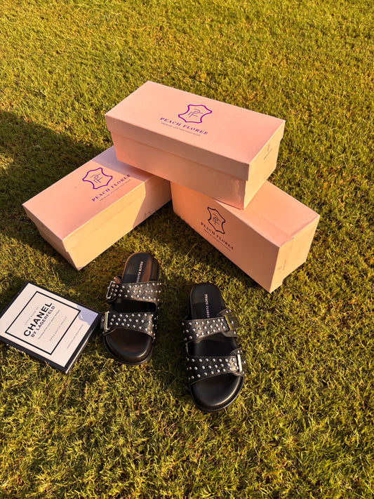 Infuse Leather Slides