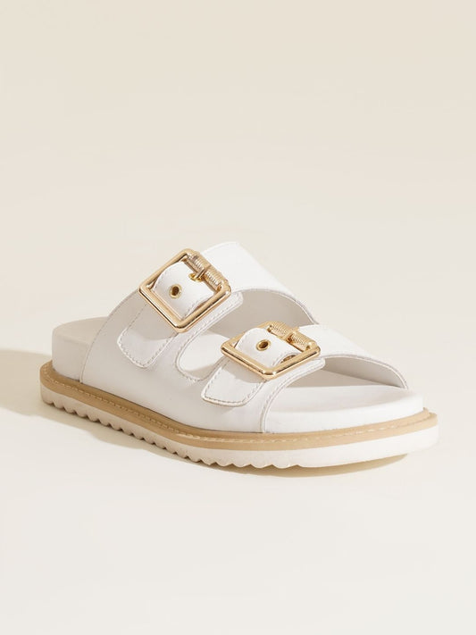Swan Leather Slides