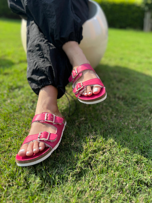 Amber Leather Flats
