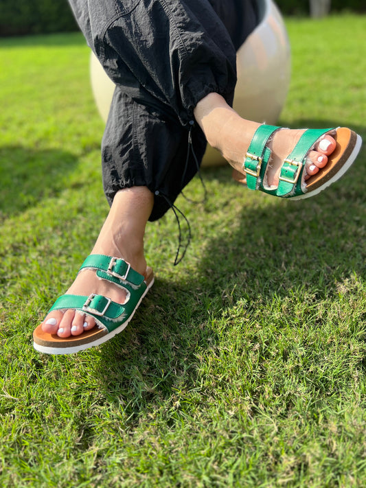 Amber Leather Flats