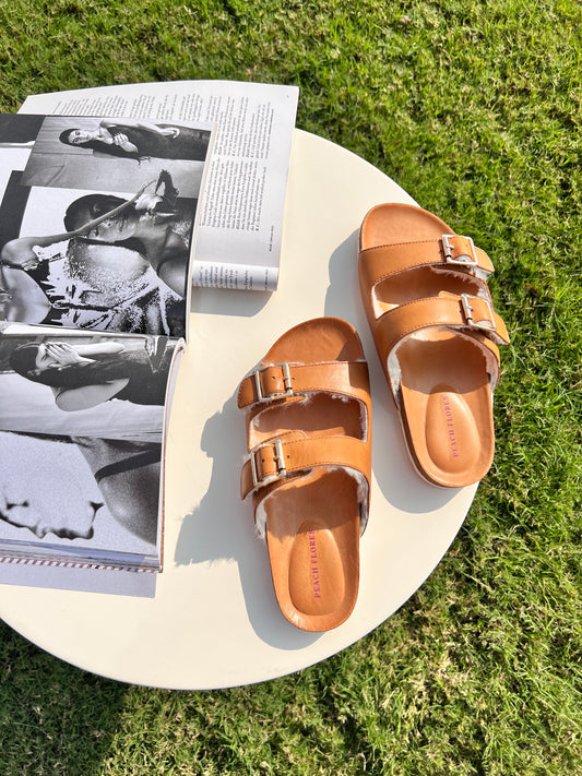 Amber Leather Flats