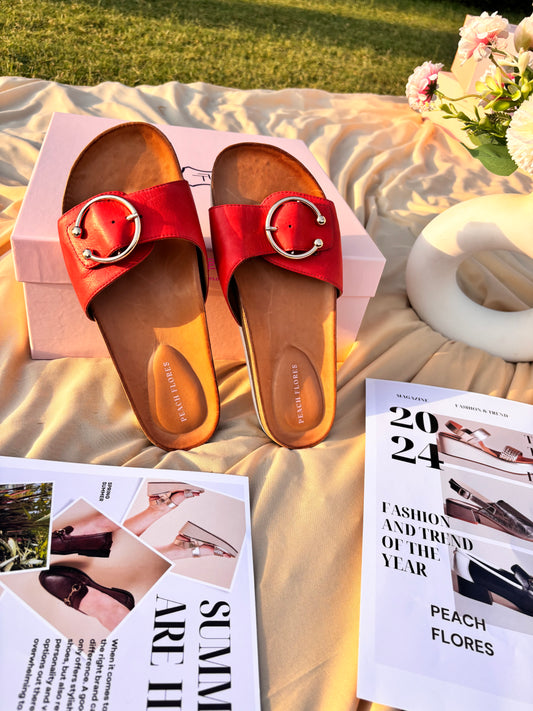 Anne Leather Slides