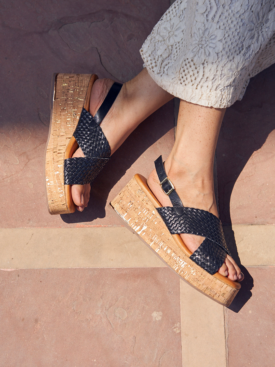 Kyoto Leather Wedge