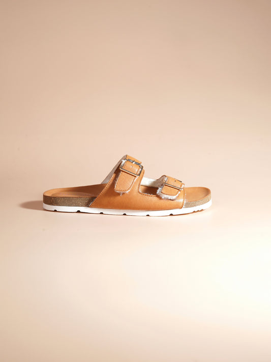 Amber Leather Flats