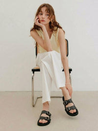 Infuse Leather Slides