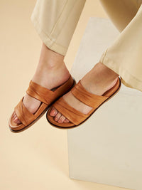 Laura Leather Slides