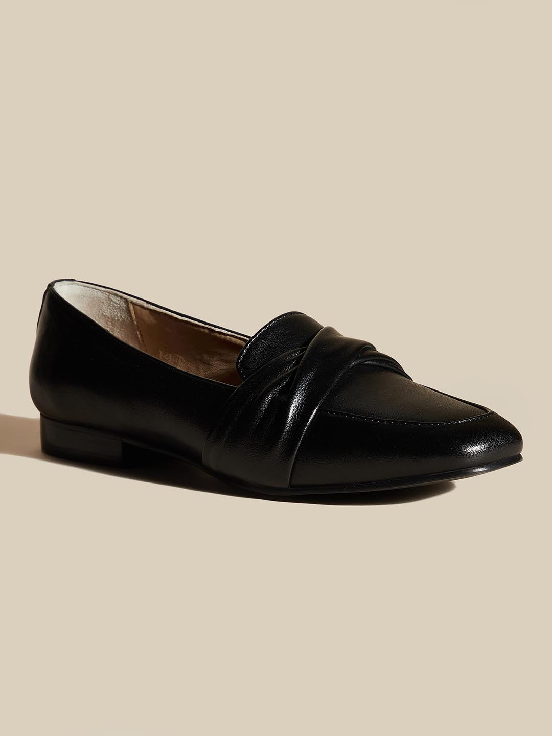 Buy French ConnectionWomen's Heeled Loafers - Black Womens Loafer with Gold  Buckle - Slip-on Fashion Shoes for School, Work, Travel - Black Ladies  Pointed-Toe Loafers Online at desertcartINDIA