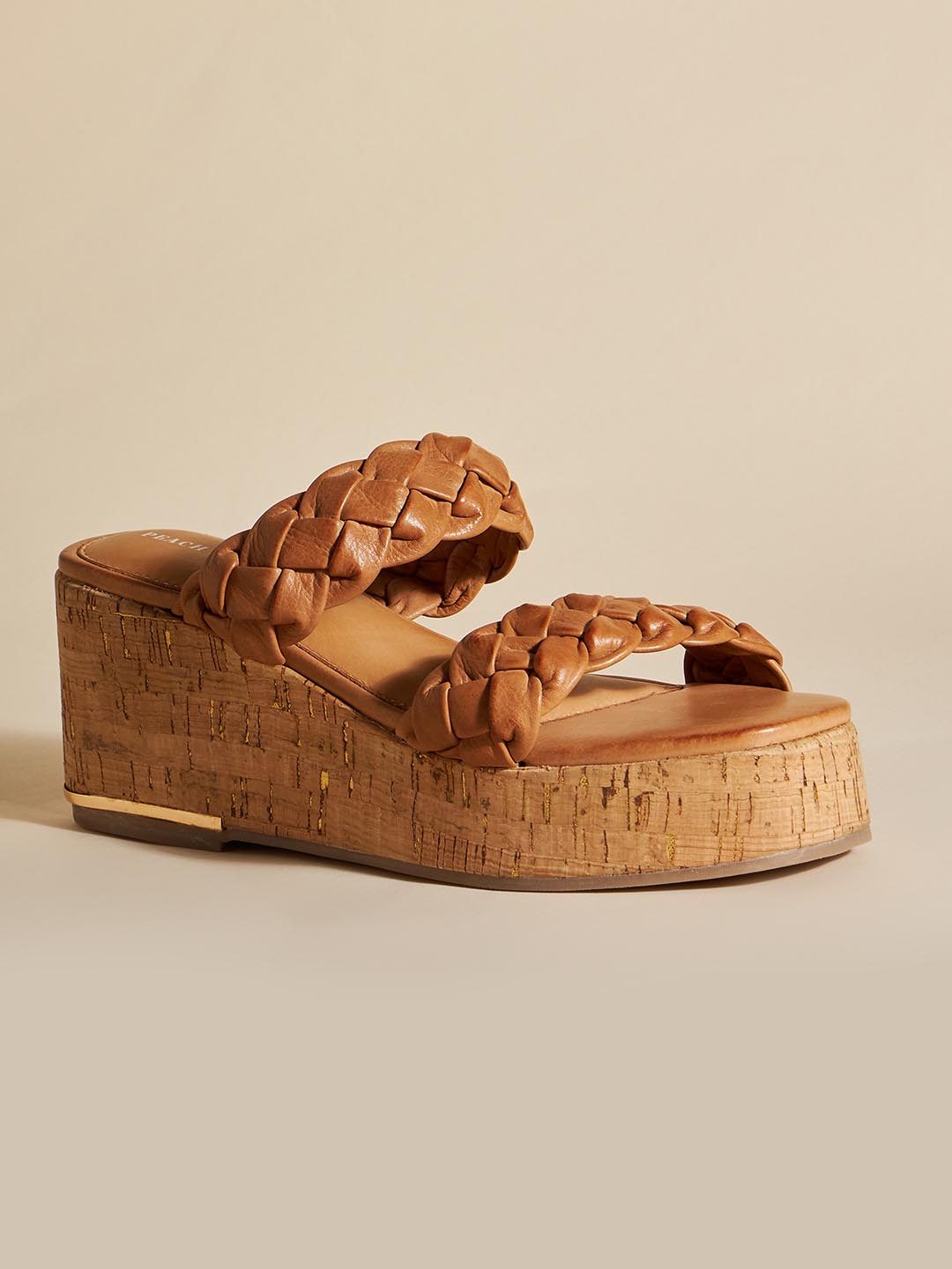 Sorrento Leather Wedge – Peach Flores